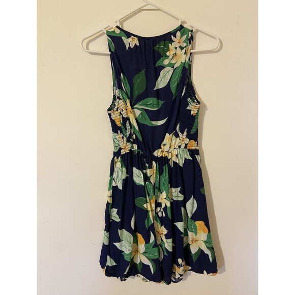 Old Navy Dress Womens Small Blue White Tropical Floral Knee Length Sleevless - Picture 3 of 5